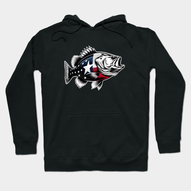 Texas Largemouth Bass Fishing Hoodie by Delta V Art